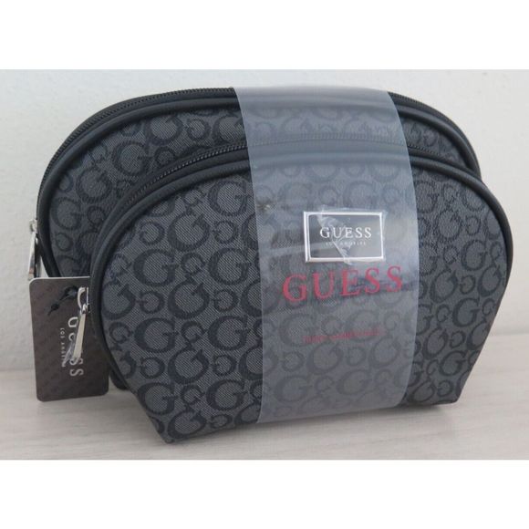 Guess T7960493 Women's Coal Rhodes Travel Cosmetic Makeup Pouches Set - Picture 1 of 10